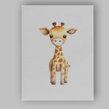 Cute Baby Giraffe Watercolour Safari Animal Illustration Canvas Wall Art Print Decor Picture Ready to Hang