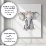 Cute Baby Elephant Watercolour Nursery Safari Animal Illustration Canvas Wall Art Print Decor Picture Ready to Hang