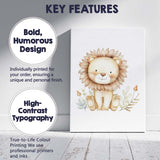 Cute Floral Lion Watercolour Nursery Animal Illustration Canvas Wall Art Print Decor Picture Ready to Hang