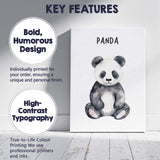 Cute Baby Panda Watercolour Nursery Animal Illustration Canvas Wall Art Print Decor Picture Ready to Hang