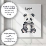 Cute Baby Panda Watercolour Nursery Animal Illustration Canvas Wall Art Print Decor Picture Ready to Hang