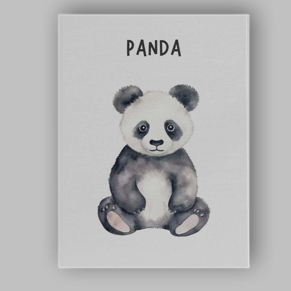 Cute Baby Panda Watercolour Nursery Animal Illustration Canvas Wall Art Print Decor Picture Ready to Hang