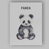 Cute Baby Panda Watercolour Nursery Animal Illustration Canvas Wall Art Print Decor Picture Ready to Hang