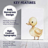 Cute Yellow Duckling Watercolour Farm Animal Illustration Canvas Wall Art Print Decor Picture Ready to Hang
