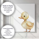 Cute Yellow Duckling Watercolour Farm Animal Illustration Canvas Wall Art Print Decor Picture Ready to Hang