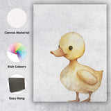 Cute Yellow Duckling Watercolour Farm Animal Illustration Canvas Wall Art Print Decor Picture Ready to Hang