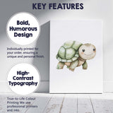 Cute Smiling Baby Tortoise Watercolour Woodland Animal Illustration Canvas Wall Art Print Decor Picture Ready to Hang