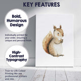 Cute Woodland Squirrel Watercolour Forest Animal Illustration Canvas Wall Art Print Decor Picture Ready to Hang