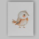 Cute Blushing Robin Bird Watercolour Woodland Nursery Illustration Canvas Wall Art Print Decor Picture Ready to Hang