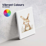 Cute Sleeping Bunny Rabbit Watercolour Woodland Nursery Animal Canvas Wall Art Print Decor Picture Ready to Hang