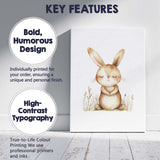Cute Sleeping Bunny Rabbit Watercolour Woodland Nursery Animal Canvas Wall Art Print Decor Picture Ready to Hang