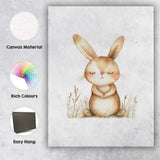 Cute Sleeping Bunny Rabbit Watercolour Woodland Nursery Animal Canvas Wall Art Print Decor Picture Ready to Hang