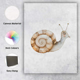 Cute Spiral Shell Snail Watercolour Woodland Animal Illustration Canvas Wall Art Print Decor Picture Ready to Hang