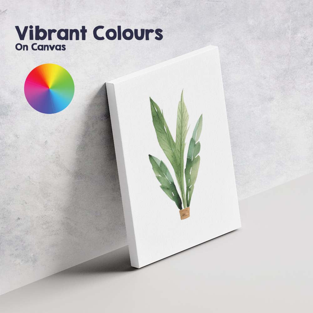 Minimal Tropical Leaf Plant Watercolour Botanical Nursery Canvas Wall Art Print Decor Picture Ready to Hang