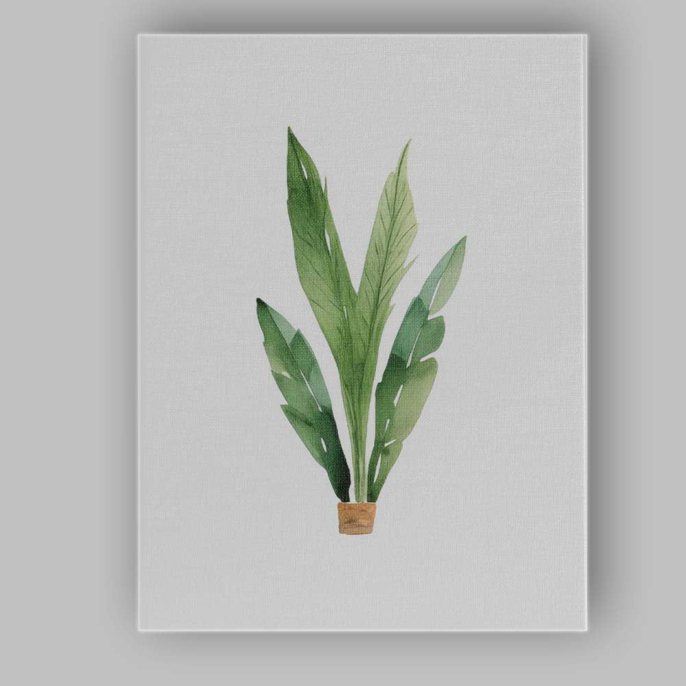 Minimal Tropical Leaf Plant Watercolour Botanical Nursery Canvas Wall Art Print Decor Picture Ready to Hang