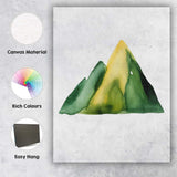 Abstract Green Mountain Peaks Watercolour Landscape Canvas Wall Art Print Decor Picture Ready to Hang
