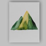 Abstract Green Mountain Peaks Watercolour Landscape Canvas Wall Art Print Decor Picture Ready to Hang