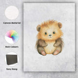 Cute Baby Hedgehog Watercolour Woodland Nursery Animal Canvas Wall Art Print Decor Picture Ready to Hang