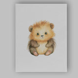 Cute Baby Hedgehog Watercolour Woodland Nursery Animal Canvas Wall Art Print Decor Picture Ready to Hang