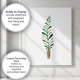 Minimal Potted Tropical Leaf Watercolour Botanical Nursery Canvas Wall Art Print Decor Picture Ready to Hang