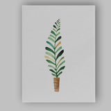Minimal Potted Tropical Leaf Watercolour Botanical Nursery Canvas Wall Art Print Decor Picture Ready to Hang