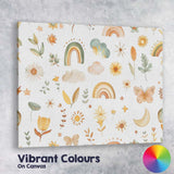 Boho Watercolour Rainbow Floral Botanical Repeat Pattern Canvas Wall Art Print Decor Picture Ready to Hang