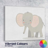 Cute Grey Baby Elephant Nursery Illustration Canvas Wall Art Print Decor Picture Ready to Hang