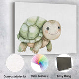 Cute Watercolour Baby Tortoise Nursery Illustration Canvas Wall Art Print Decor Picture Ready to Hang