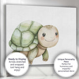 Cute Watercolour Baby Tortoise Nursery Illustration Canvas Wall Art Print Decor Picture Ready to Hang