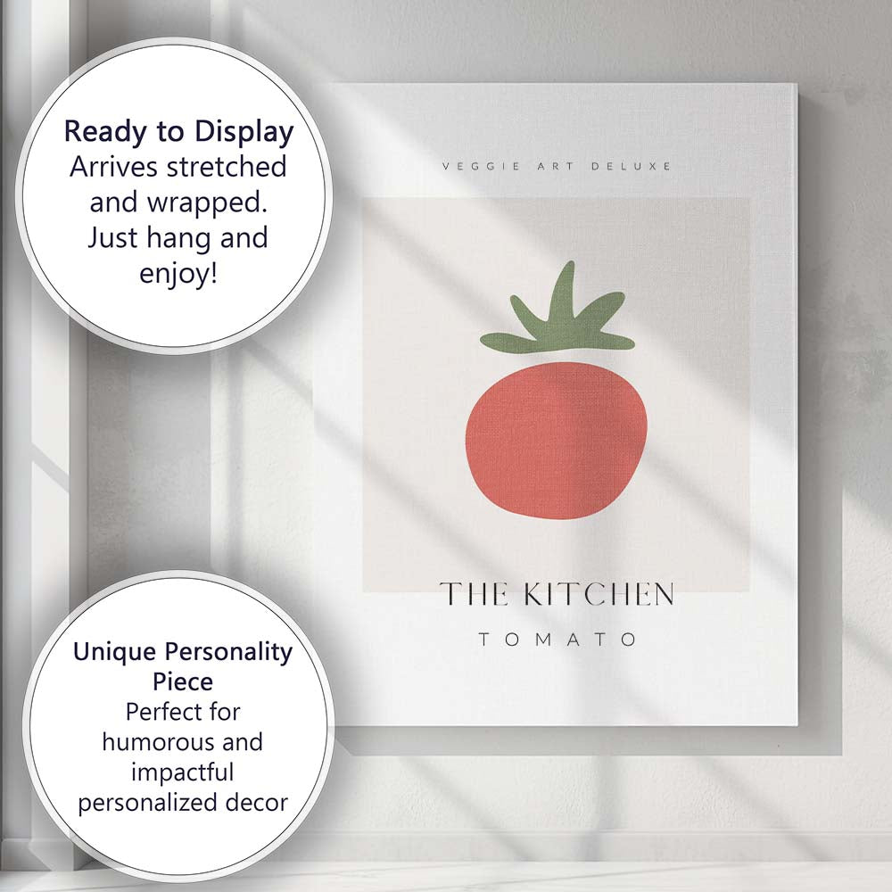 Minimalist Tomato Kitchen Poster Scandinavian Food Illustration Canvas Wall Art Print Decor Picture Ready to Hang