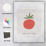 Minimalist Tomato Kitchen Poster Scandinavian Food Illustration Canvas Wall Art Print Decor Picture Ready to Hang