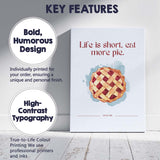 Watercolour Apple Pie Kitchen Quote Poster Canvas Wall Art Print Decor Picture Ready to Hang