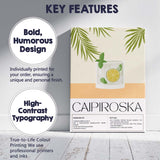 Modern Caipiroska Cocktail Recipe Kitchen Poster Canvas Wall Art Print Decor Picture Ready to Hang