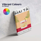 Classic Mai Tai Cocktail Recipe Kitchen Poster Canvas Wall Art Print Decor Picture Ready to Hang