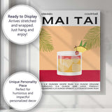 Classic Mai Tai Cocktail Recipe Kitchen Poster Canvas Wall Art Print Decor Picture Ready to Hang