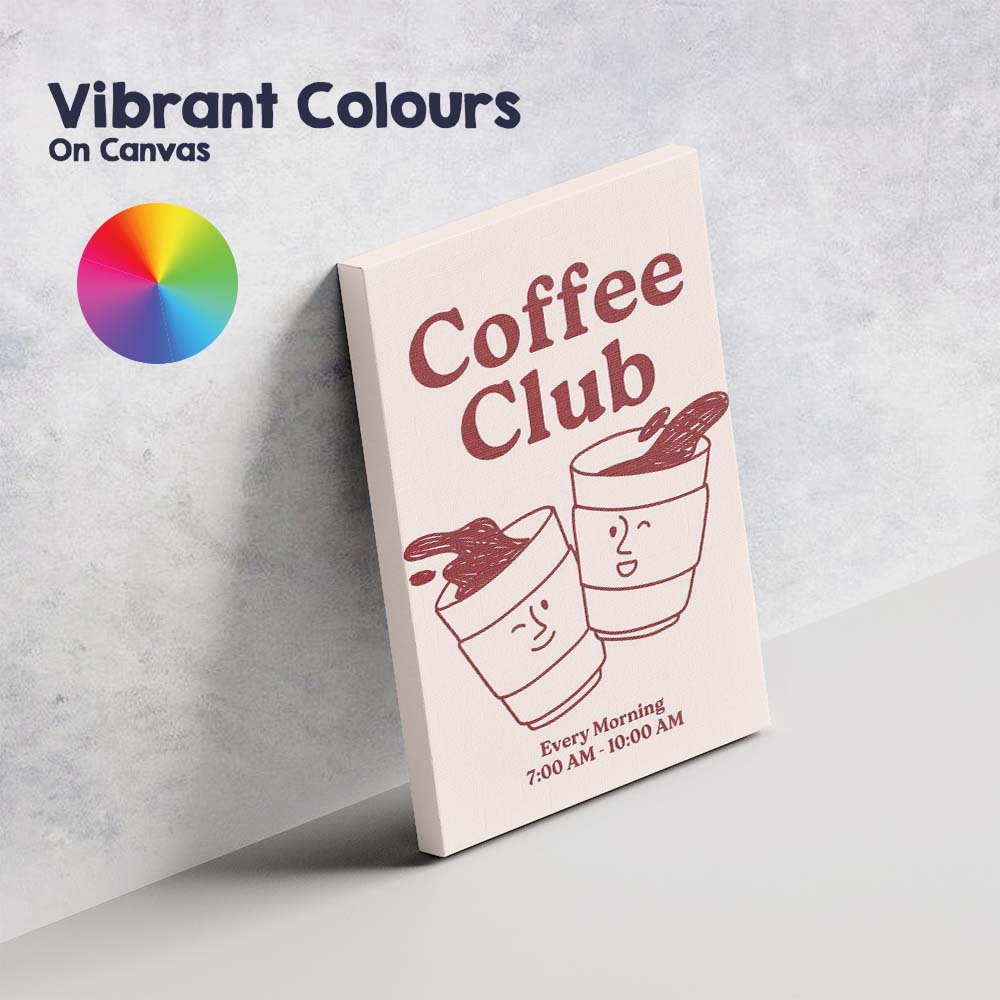 Cute Coffee Club Morning Takeaway Cups Poster Canvas Wall Art Print Decor Picture Ready to Hang