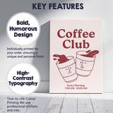 Cute Coffee Club Morning Takeaway Cups Poster Canvas Wall Art Print Decor Picture Ready to Hang