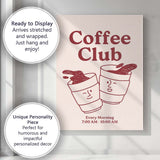 Cute Coffee Club Morning Takeaway Cups Poster Canvas Wall Art Print Decor Picture Ready to Hang