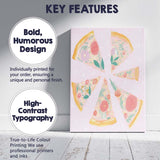 Pastel Floral Pizza Slice Collection Watercolour Food Illustration Canvas Wall Art Print Decor Picture Ready to Hang