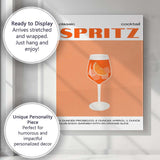 Classic Spritz Cocktail Recipe Minimalist Poster Canvas Wall Art Print Decor Picture Ready to Hang