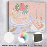 Elegant Celebration Cake with Floral Decoration Canvas Wall Art Print Decor Picture Ready to Hang