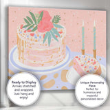 Elegant Celebration Cake with Floral Decoration Canvas Wall Art Print Decor Picture Ready to Hang