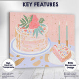 Elegant Celebration Cake with Floral Decoration Canvas Wall Art Print Decor Picture Ready to Hang