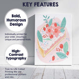 Strawberry Floral Dessert Tart Watercolour Illustration Canvas Wall Art Print Decor Picture Ready to Hang
