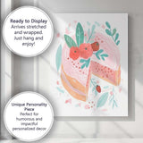 Pink Strawberry Layer Cake Watercolour Dessert Illustration Canvas Wall Art Print Decor Picture Ready to Hang