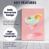 Pastel Tropical Citrus Cocktail Watercolour Drink Canvas Wall Art Print Decor Picture Ready to Hang