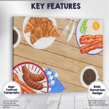 Rustic Full English Breakfast Watercolour Food Illustration Canvas Wall Art Print Decor Picture Ready to Hang