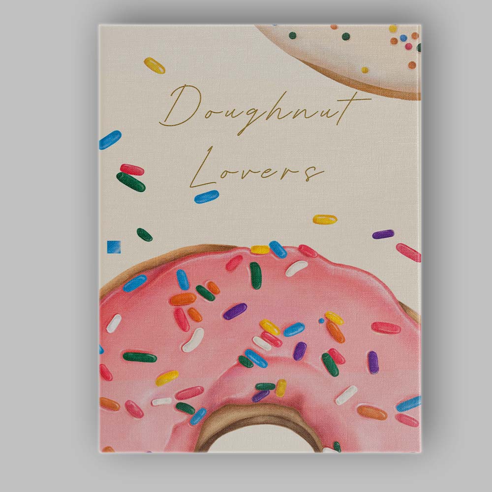 Pink Sprinkle Doughnut Typography Kitchen Print Canvas Wall Art Print Decor Picture Ready to Hang