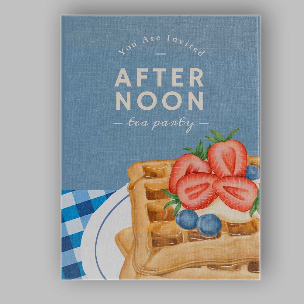 Strawberry Waffles Afternoon Tea Party Kitchen Print Canvas Wall Art Print Decor Picture Ready to Hang