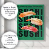 Fresh Salmon Shrimp Tuna Sushi Restaurant Poster Canvas Wall Art Print Decor Picture Ready to Hang